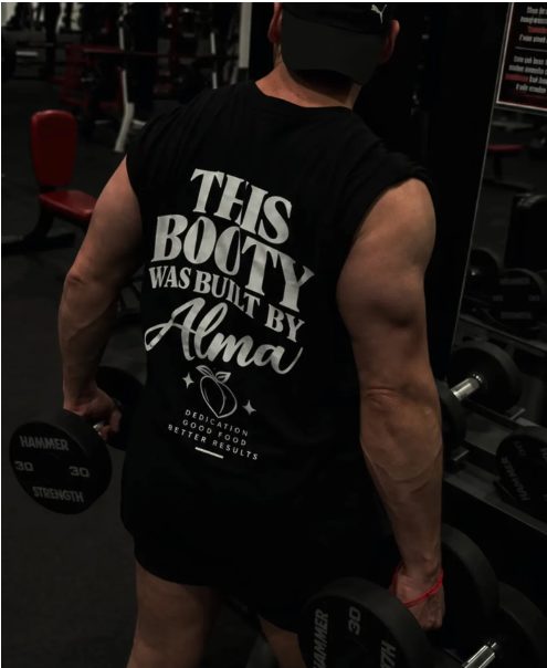 Black training tank: This booty was built by Alma
